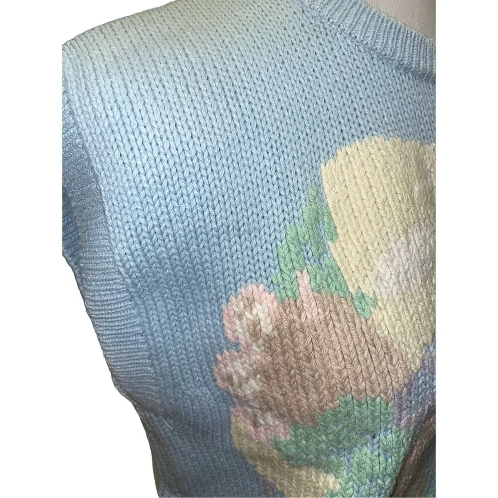 The Eagles Eye Vintage Light Blue Sleeveless Sweater Size Medium